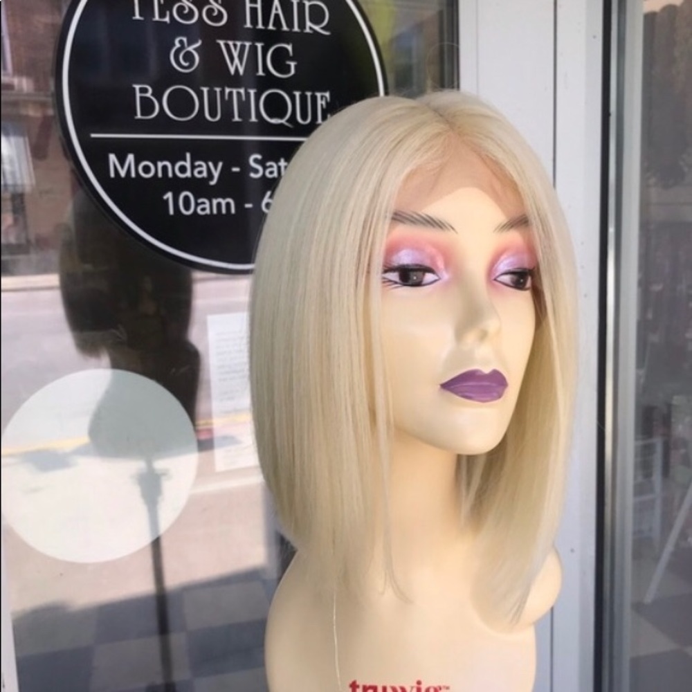 Blonde bob Wig Swisslace Lacefront 613 hair blende - Picture 7 of 8